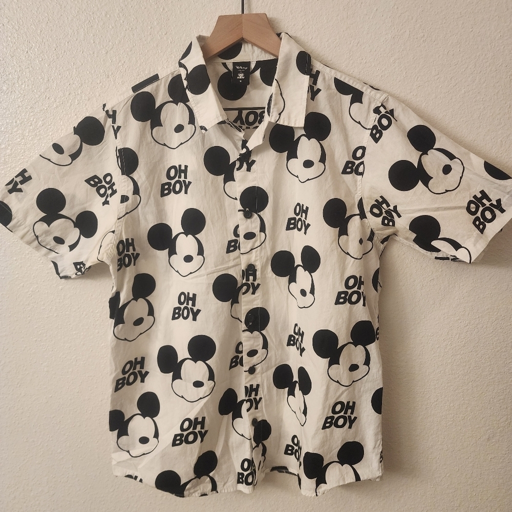 Mickey Mouse Disney Collection Neff Button Down Shirt Mens Small